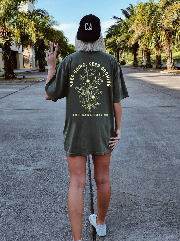 Keep Going, Keep Growing Wildflower Tshirt for wholesale by Beer Budget Designs