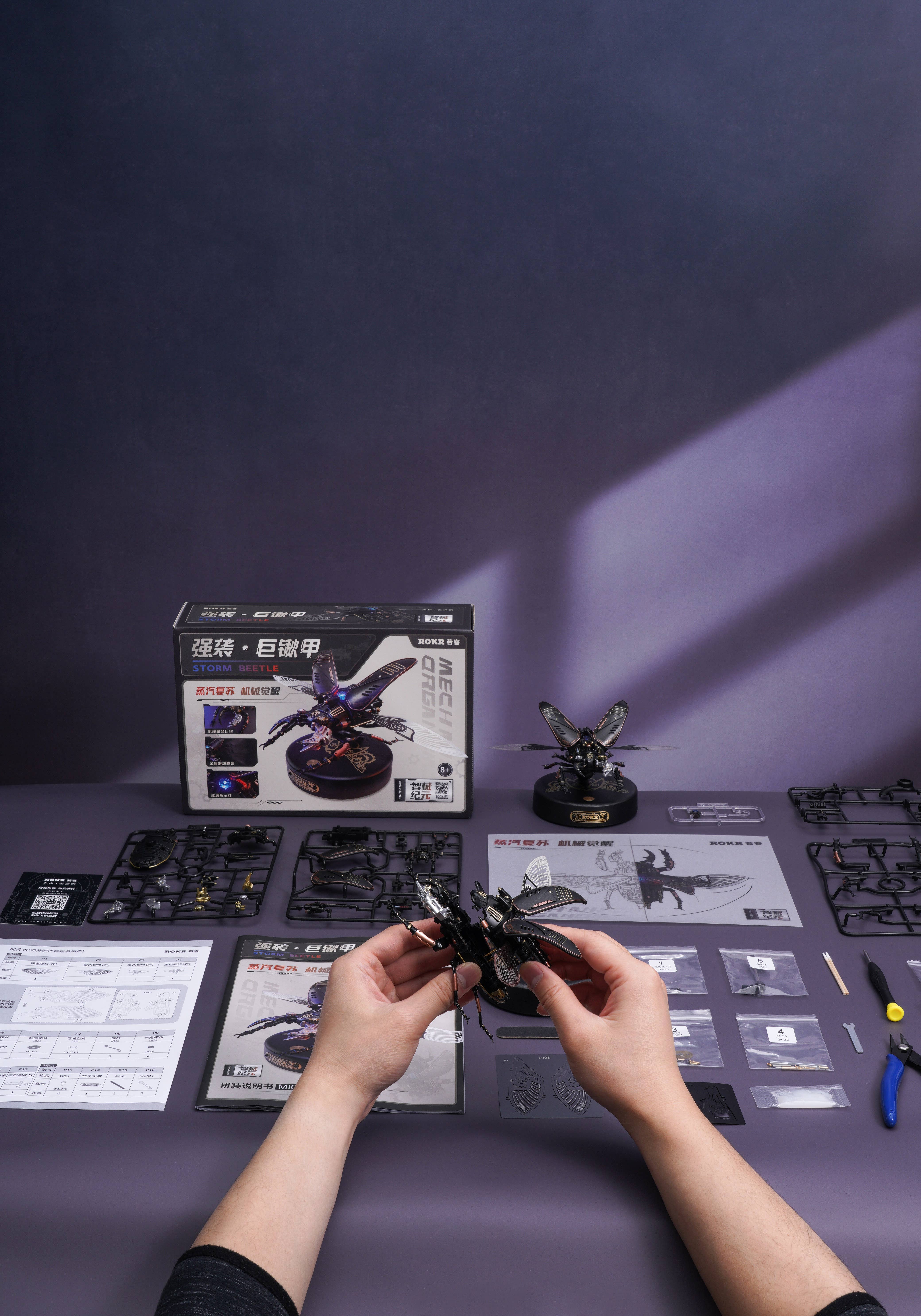 Robotime – Kit de artesanato DIY por atacado – MI03 Stag Beetle ROKR Puzzles ABS Kits de Presentes Mecânicos para Idade12