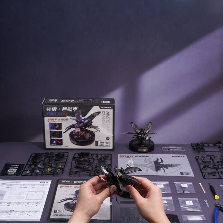 Robotime – Kit de artesanato DIY por atacado – MI03 Stag Beetle ROKR Puzzles ABS Kits de Presentes Mecânicos para Idade12