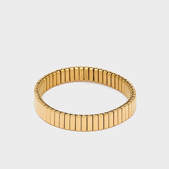 FLAT BRACELET S.STEEL 18K GOLD PLATED - N64 for wholesale by NALI'