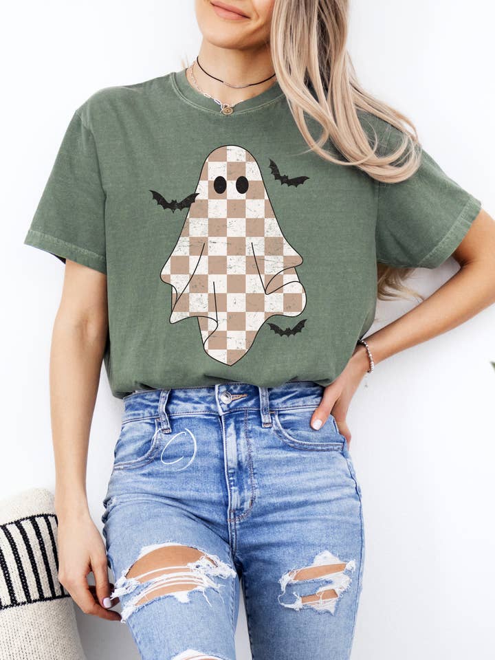 CMD Wholesale - Wholesale T-Shirt (Graphic) - Unisex - Checkered Ghost Graphic Tee1