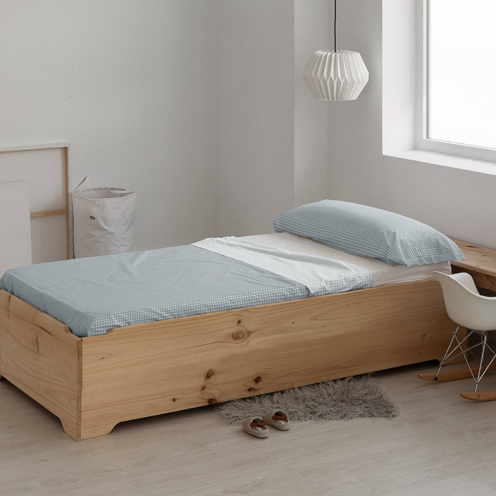 SG HOGAR - Wholesale Sheet Set - Vichy Blue 100% cotton sheet set1