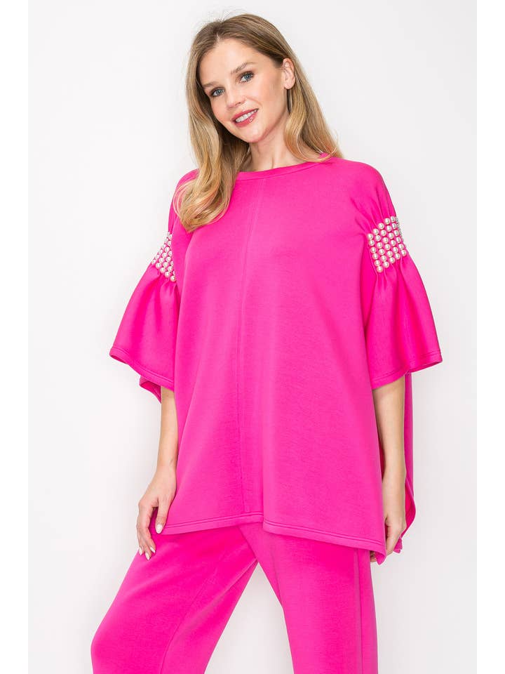 Joh Apparel - Wholesale Poncho - Women's - Fern Stretch French Scuba Poncho