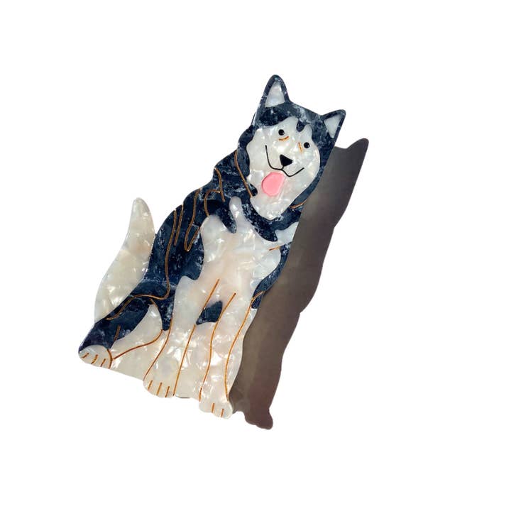 Solar Eclipse – wholesale Hair clip – Women’s – Hand-painted Siberian Husky Dog Breed Claw Hair Clip | Eco-F