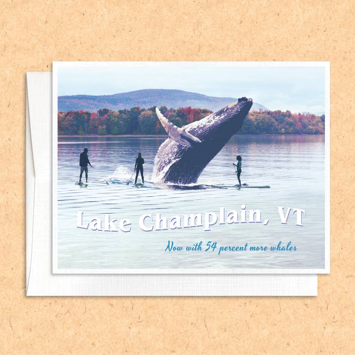 Vermont Lake Champlain Whale Card for wholesale by Colossal Sanders