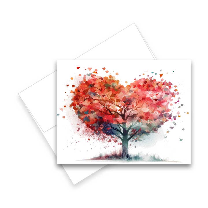 Aria Rae - Wholesale Stationery/Notecard Set - Assorted Heart Tree Greeting Cards, Set of 67