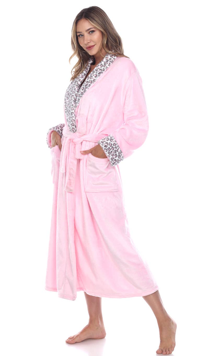 WHITE MARK - Wholesale Robe – Women's - Women's and Plus Size  Leopard Print Cozy Lounge Robe6