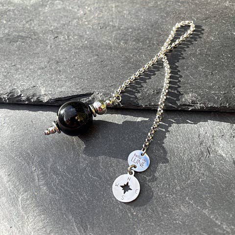 Morgan celestial eye obsidian clock for wholesale by Belle De Lune