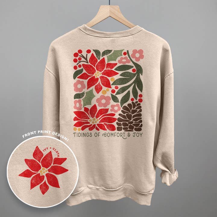 Tidings Of Comfort & Joy (Back Print) for wholesale by Ivy + Cloth