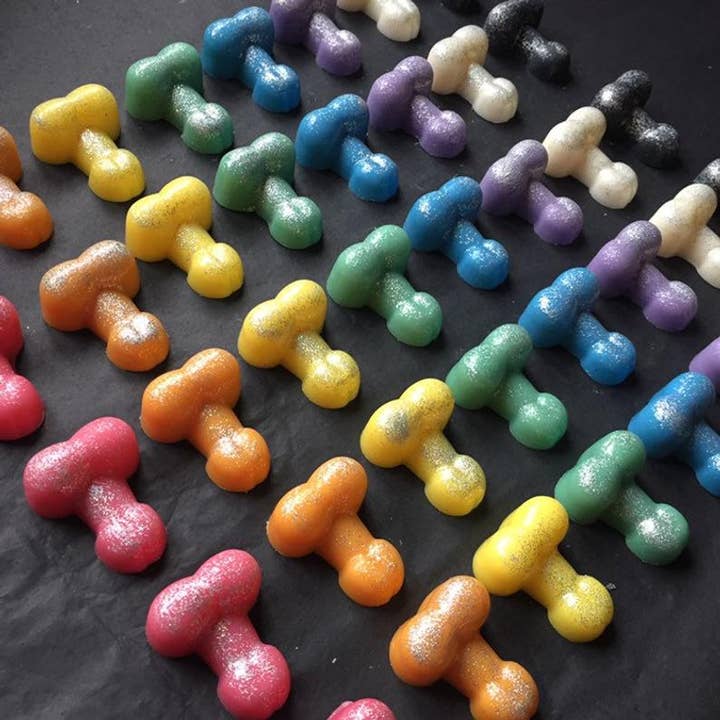 Scent with Profanity - Vente Fondants - Lot de 2 petits pénis Willy/Dick Rude Wax. Cadeau pour enterrement de jeune fille