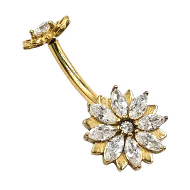 Stalen navelpiercing bloem voor wholesale door MYLENE ET FELIX