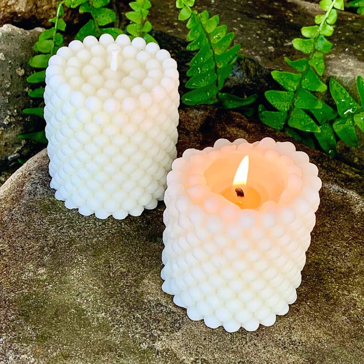Pearl Pillar Molded Candles for wholesale by Boujee Bee