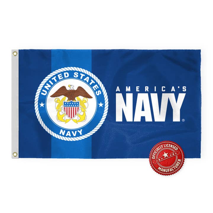 AGAS United States Navy Flag 3x5 ft - Double Sided Nylon for wholesale by AGAS MFG INC