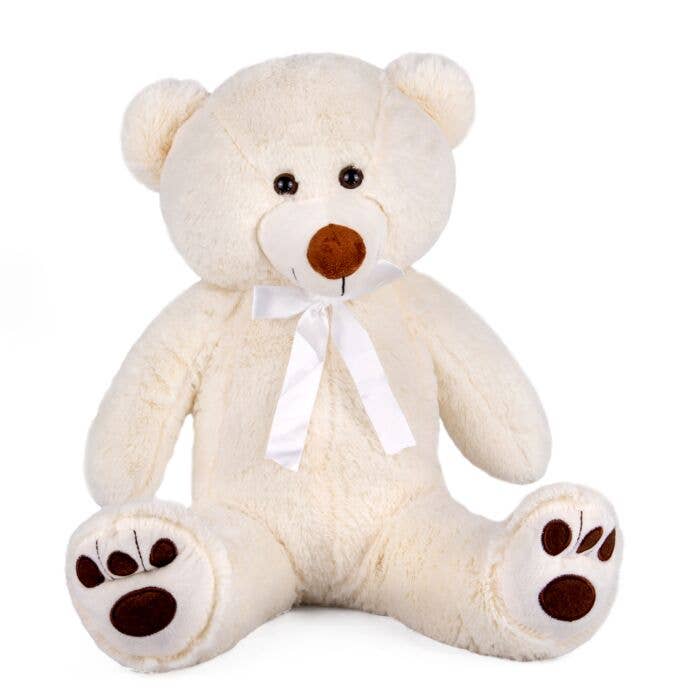 Grote witte pluche teddybeer 23" voor wholesale door STP
