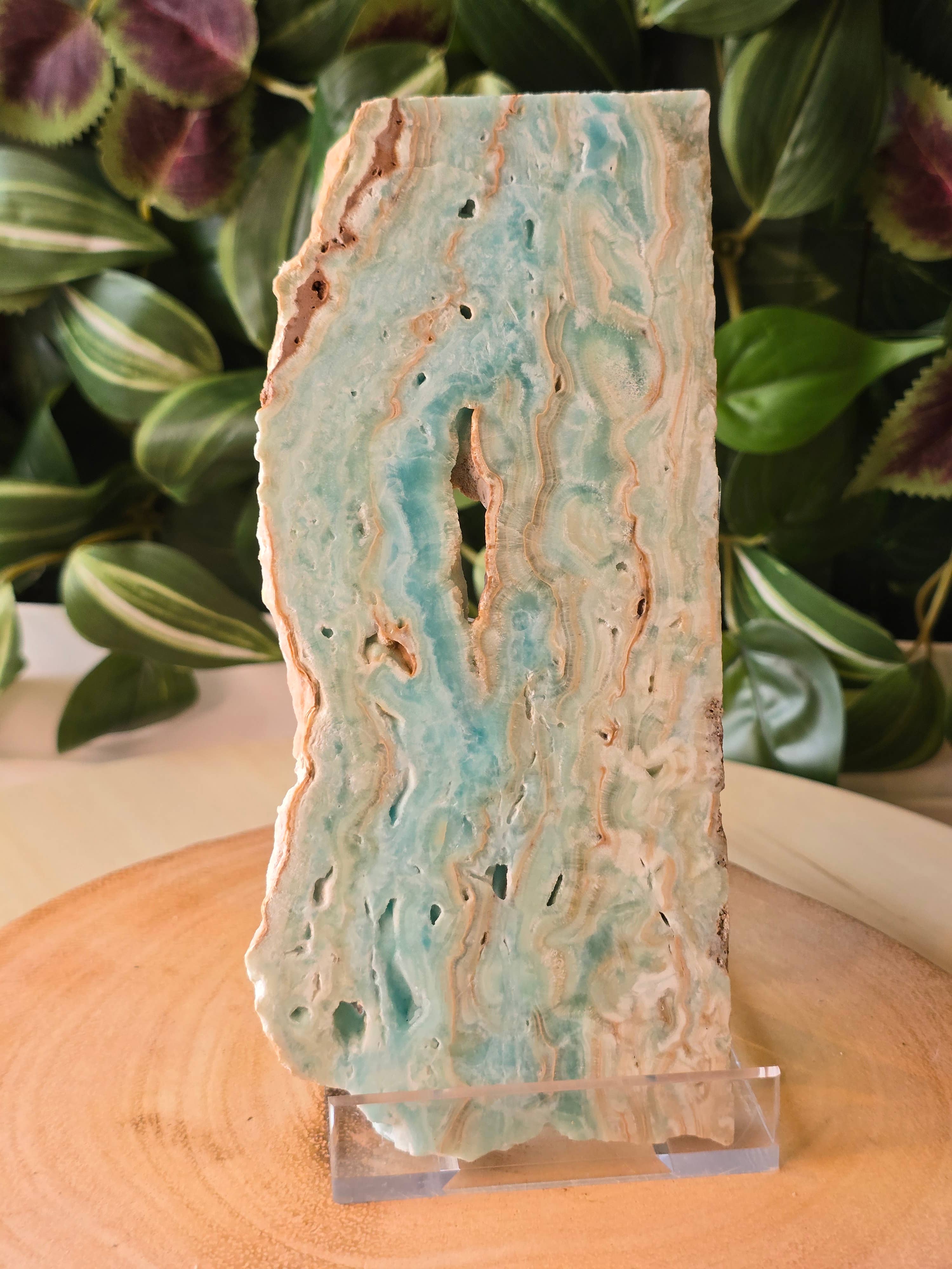 Crystal Cove Minerals - Vendita all'ingrosso Pietra/cristallo spirituale - Fetta di Emimorfite - 306g - 18cm x 8,5cm0