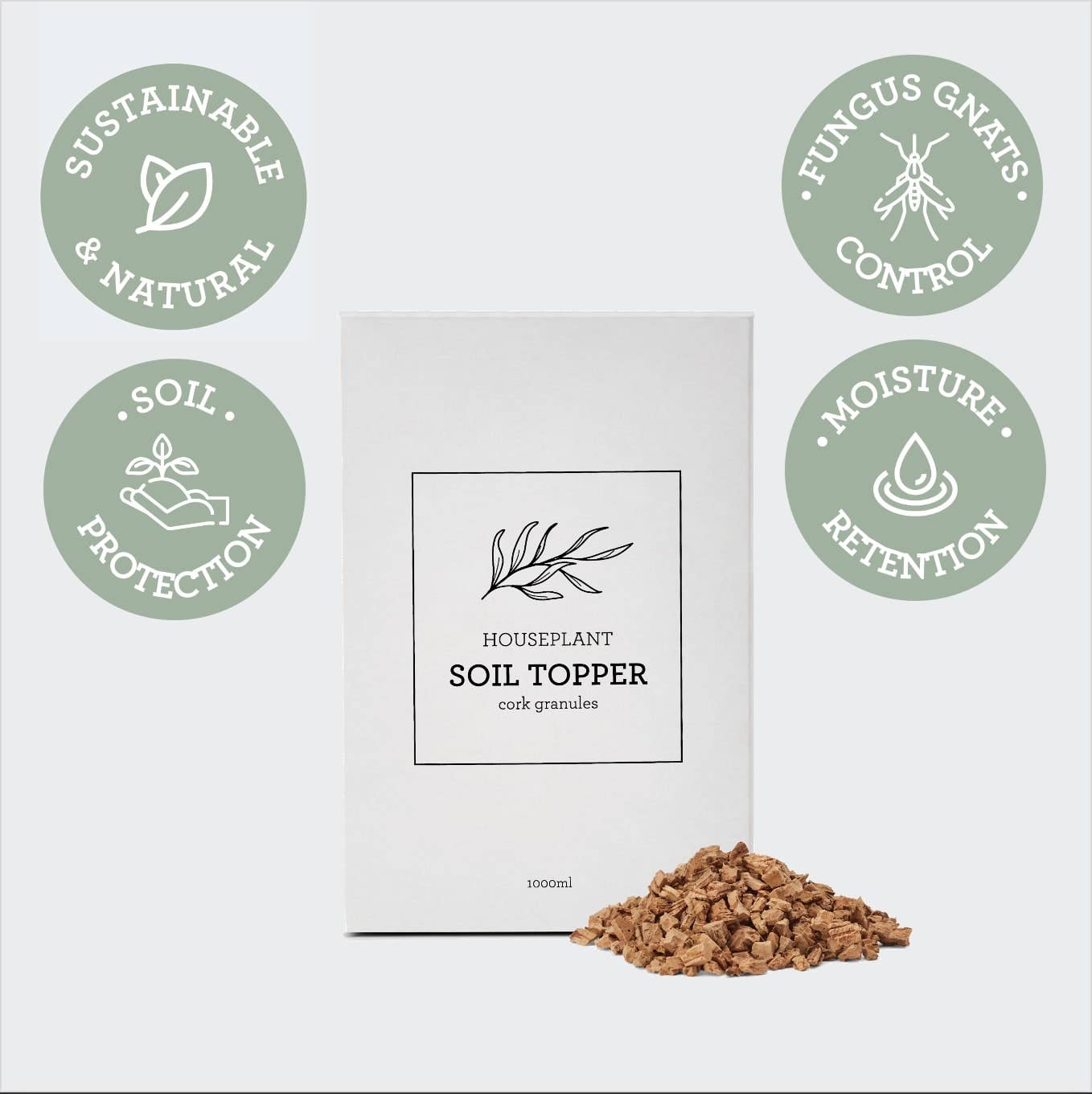 Generosa - Wholesale Planting/Potting Soil - NATURAL MULCH | Soil Topper Cork Granules 1000 ml2