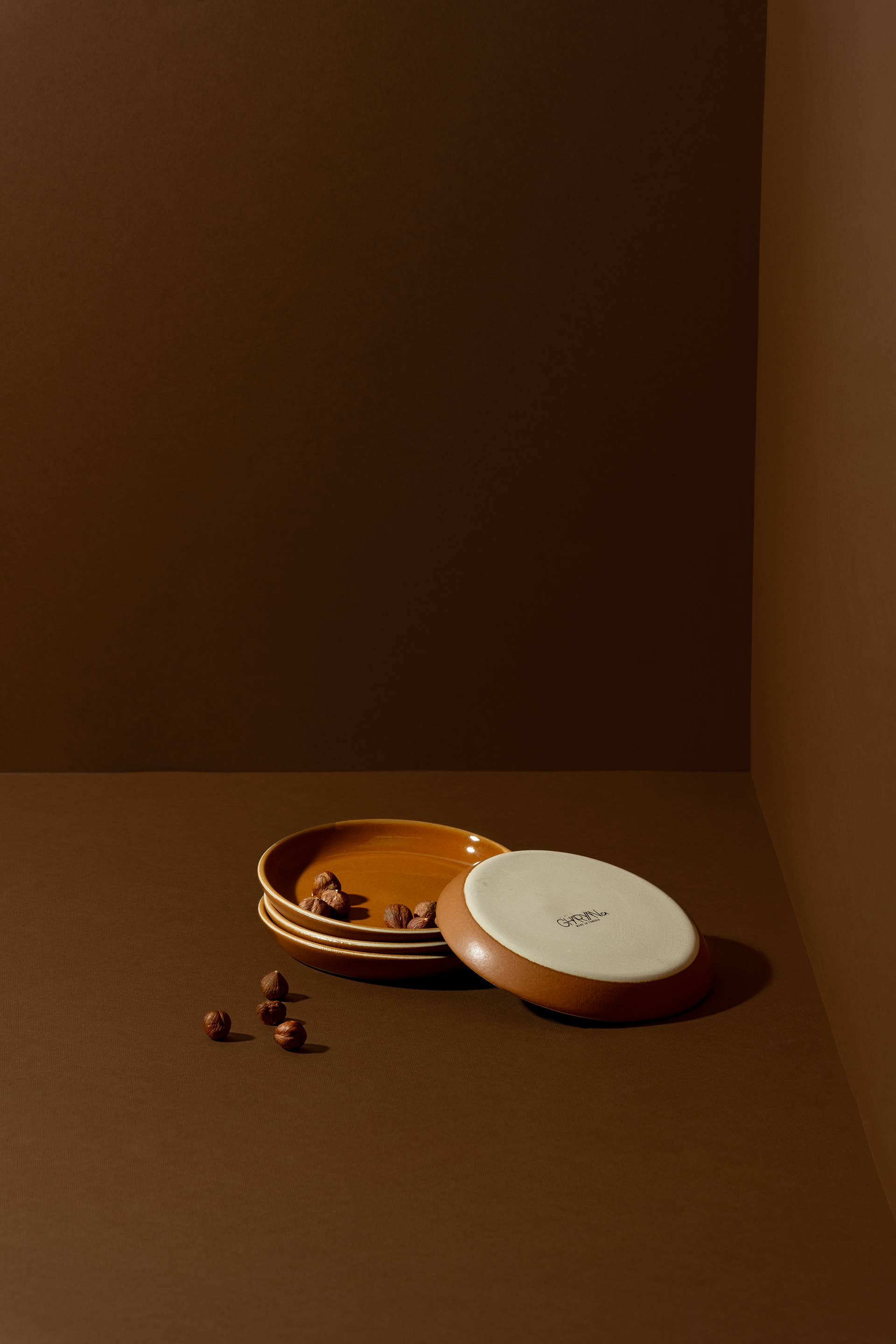 GHARYAN Stoneware & Olive Wood Tableware | Ships from USA - Wholesale Dinner Plate - Handmade Stoneware Flat Side Plate | Edan 5.1"6