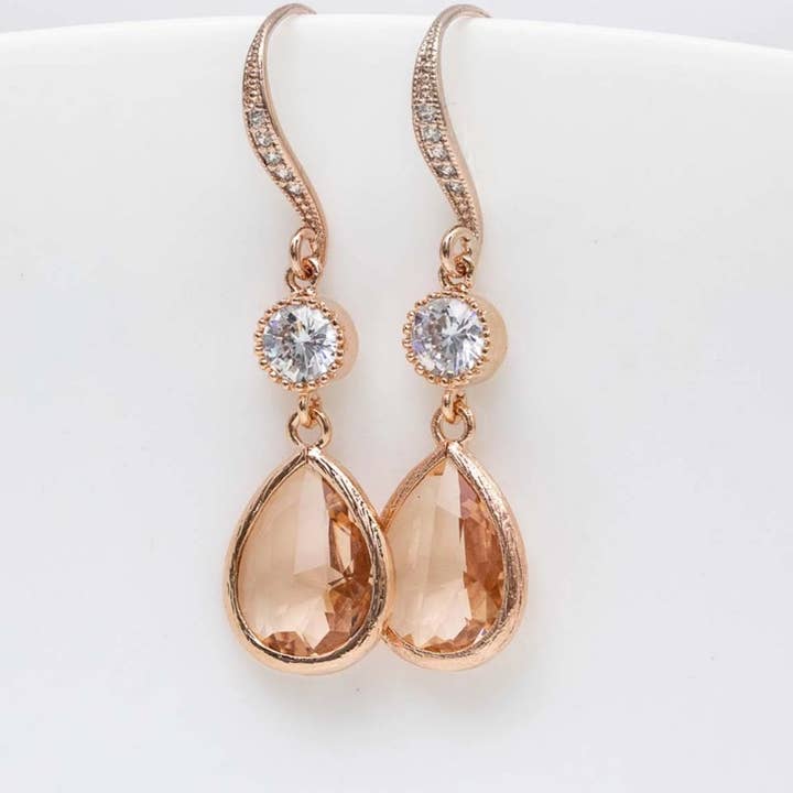 Catalea - Venta al por mayor Pendientes colgantes - Pendientes Bari oro rosa melocotón