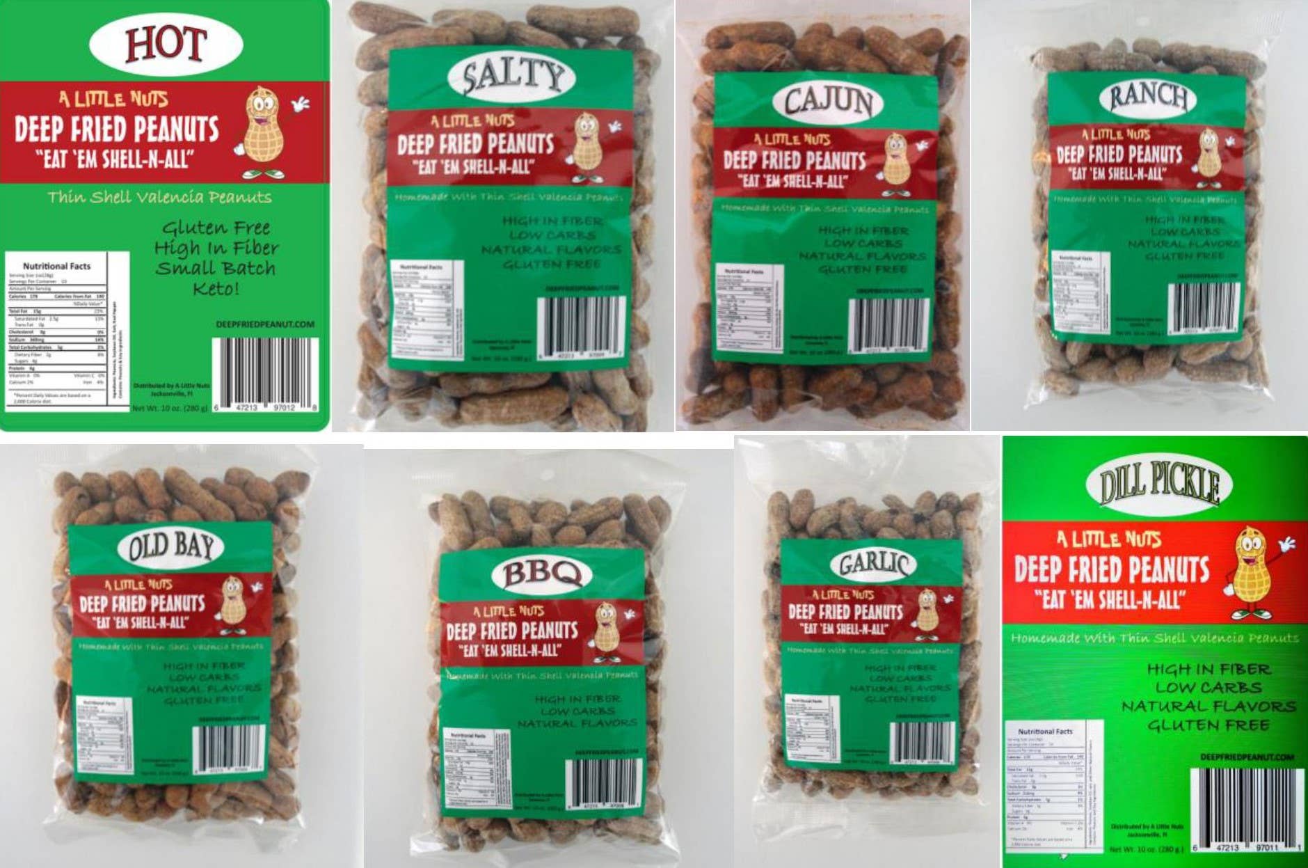 A Little Nuts Deep Fried Peanuts – wholesale Nötter – Sampler Collection (Alla 8 smaker)