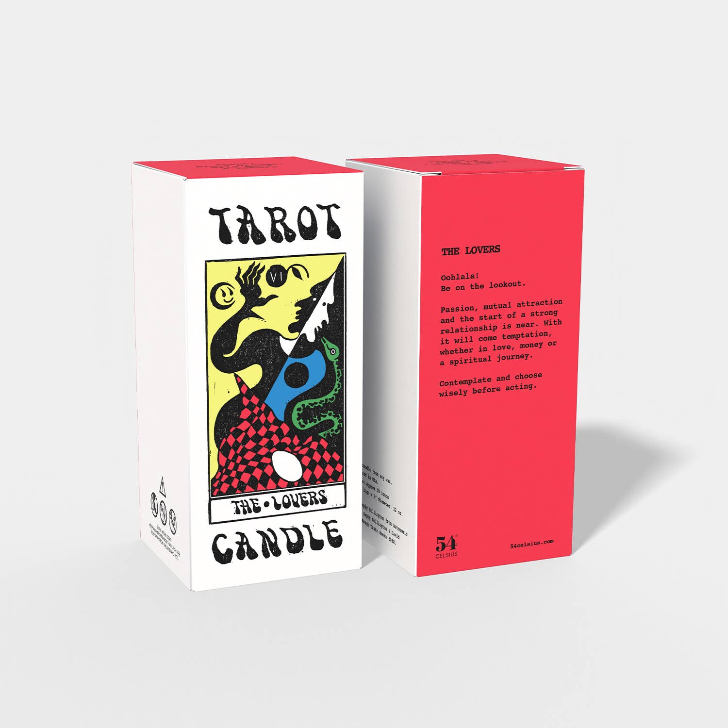 54 Celsius - Wholesale Jar/Filled Candle - Tarot Candle, Lovers - 6" Tall & 60 Hr Burn, Orange & Moss1