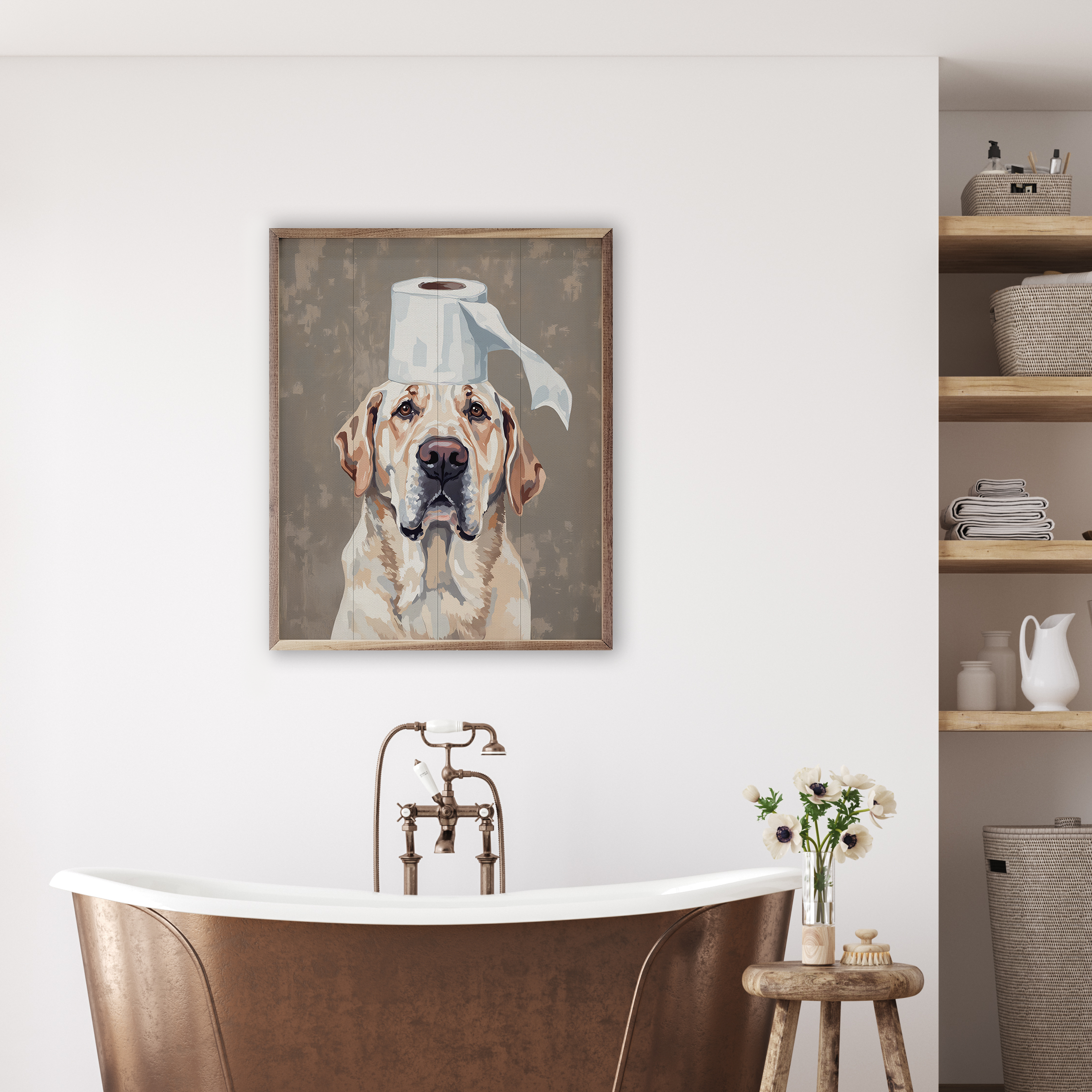 Kendrick Home - Wholesale Wood Wall Art - Toilet Paper Helper2