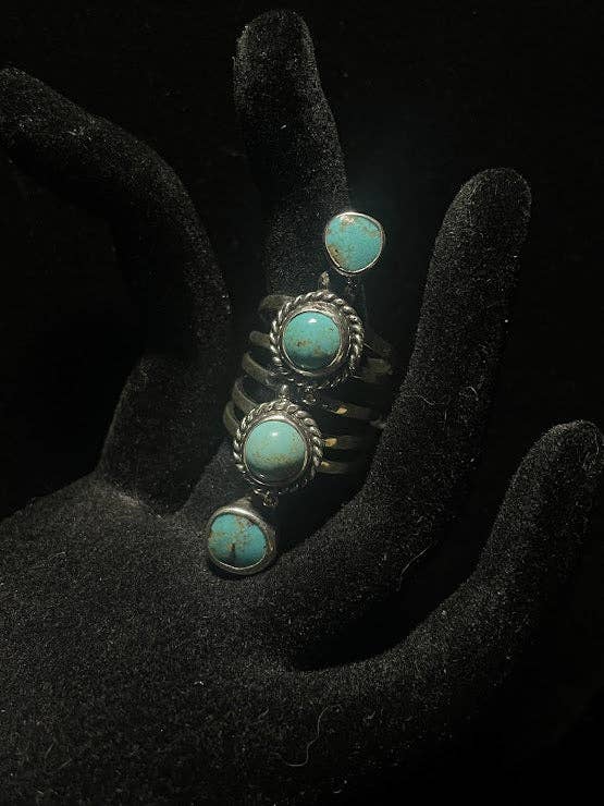 Regul Silver – Engroshandel Statementring – Fire sten sterlingsølvring | Ægte turkis1