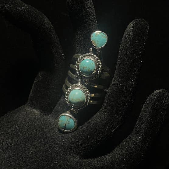 Regul Silver – Engroshandel Statementring – Fire sten sterlingsølvring | Ægte turkis1