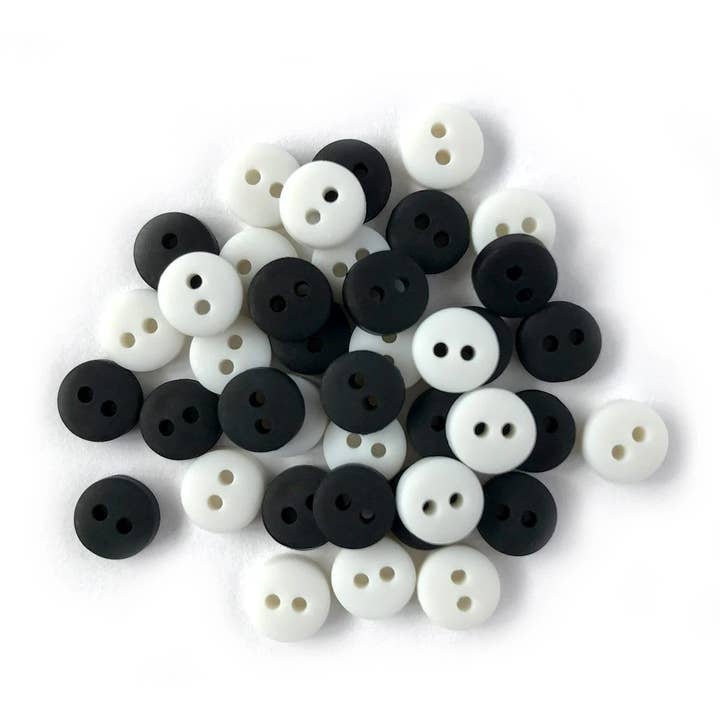Black & White Tiny Buttons for wholesale by Buttons Galore & More