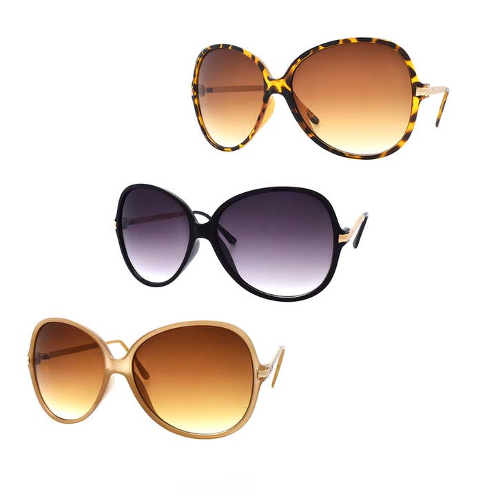 Pop Fashionwear Inc - Wholesale Sunglasses - Women's - P4113 Oversize Round Sunglasses Dozen