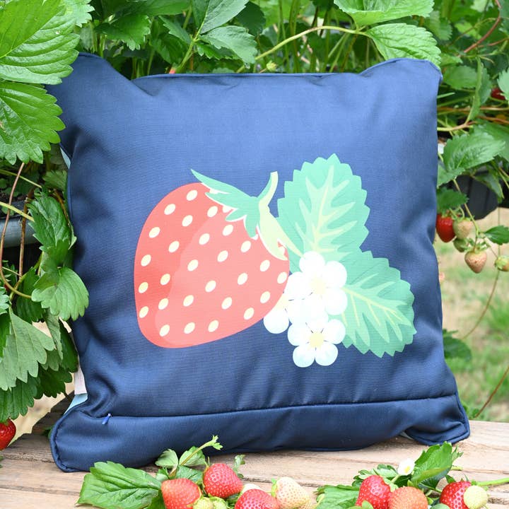 Strawberries & Cream Outdoor Cushion for wholesale by Navigate Ltd
