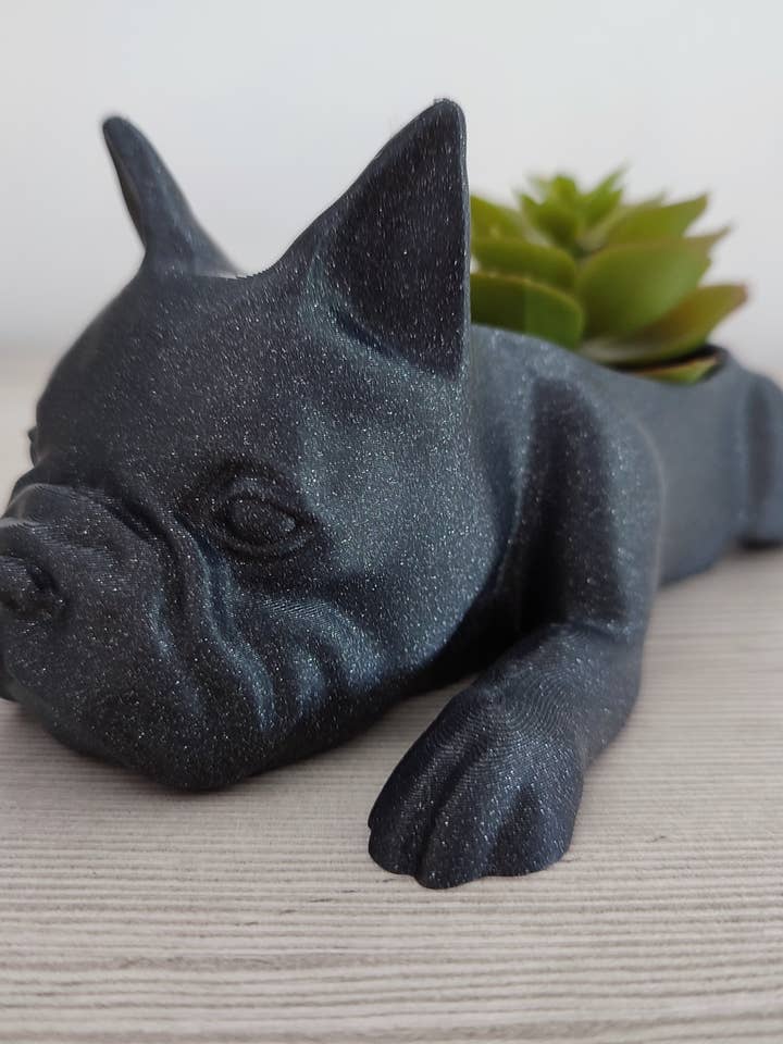 Vaso em formato de buldogue francês para decoração por atacado de 3DROOTS