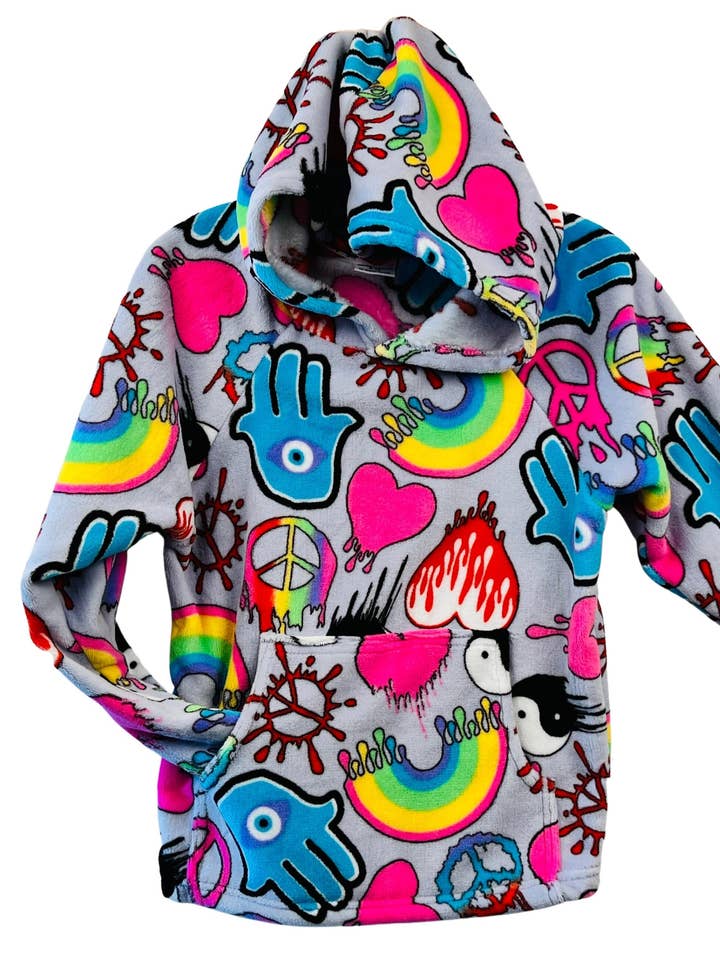 Fuzzy Dripping Graffiti Sweatshirt for wholesale by Made With Love & Kisses