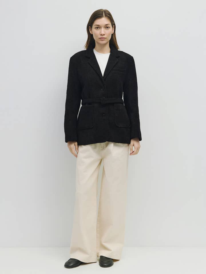 The Mercer Blazer | Belted Winter Blazer for wholesale by All Row