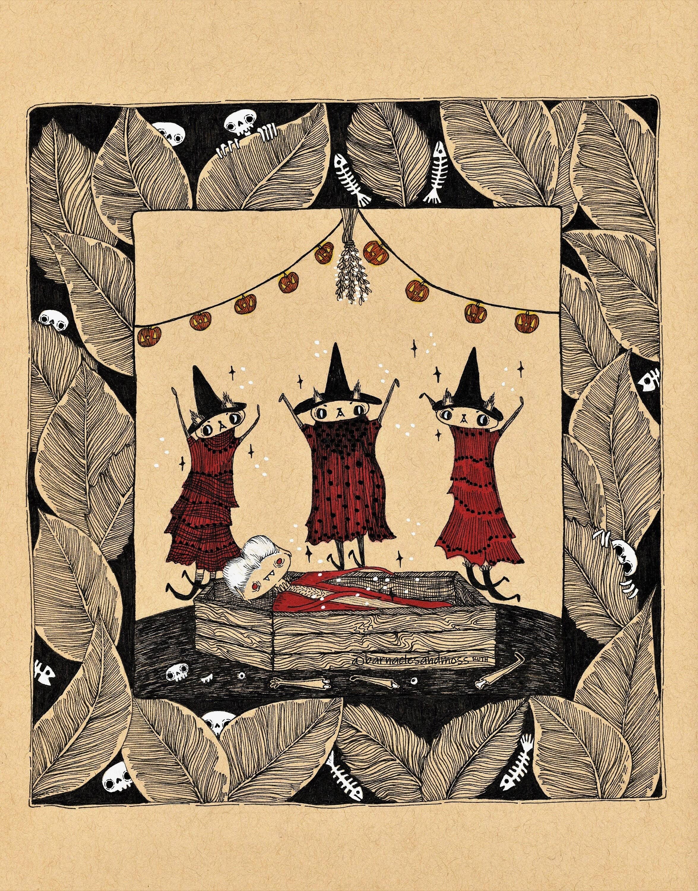 Barnacles and Moss – Impressão artística por atacado – Impressão de Arte Fina Cat Coven4