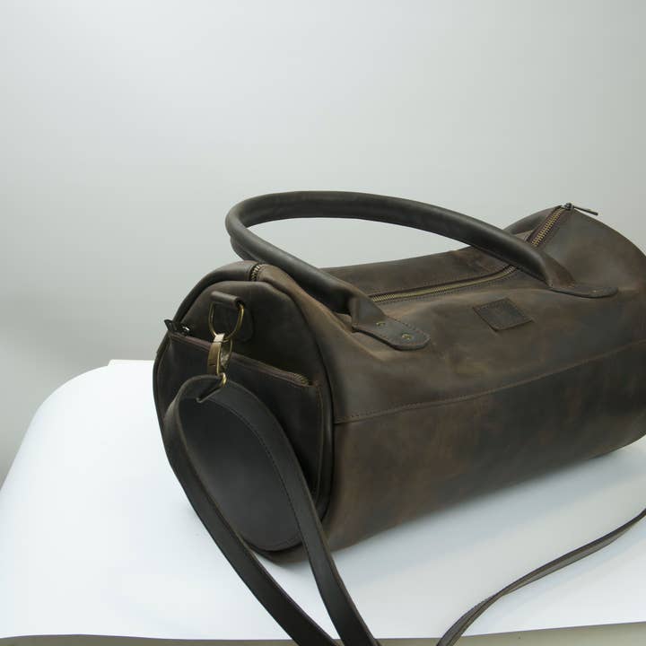 Håndlavet læder Gym taske, Duffel sportstaske til mænd for engroshandel hos ShufliaCrafts