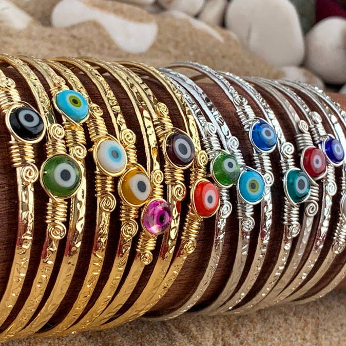 Handcrafted Eye Glass Stone Jewelry in Solid Copper with Silver & Gold Plating for wholesale by Shemo