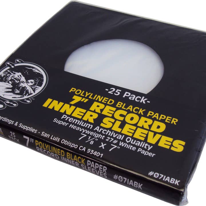 Pochettes intérieures Black Record de 7 po, doublées en polyéthylène, très épaisses pour la vente par Square Deal Recordings & Supplies