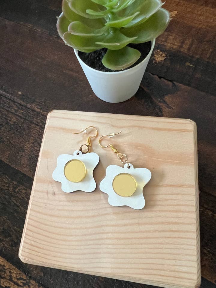 oorbellen met gebakken ei en bengelend voor wholesale door Suchfungoods