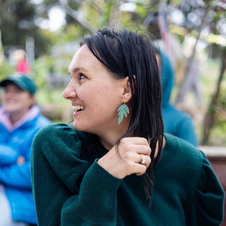 Carolyn Keys - Wholesale Dangle Earrings - Palmita Earring - Lapis Patina3