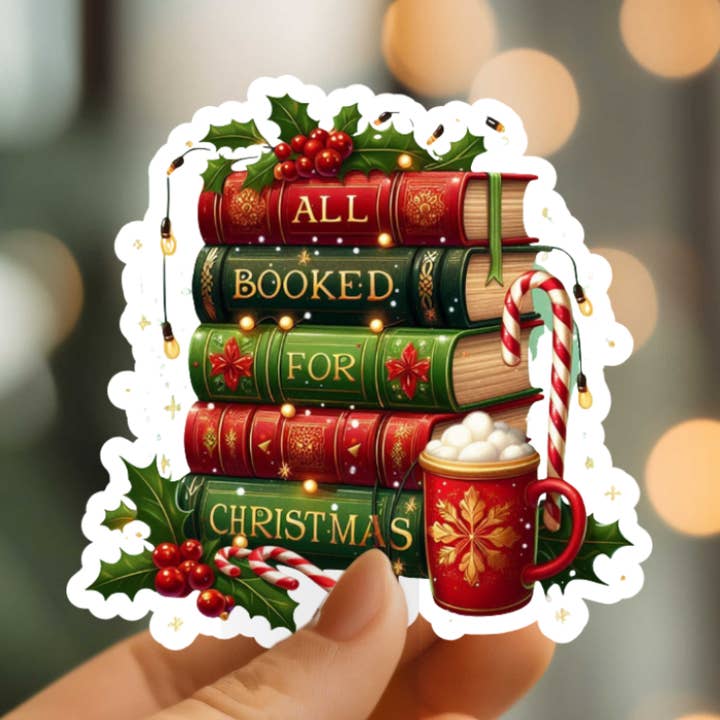 Beautiful Christmas Books Vinyl Sticker for wholesale by Mystical Monkey Toes