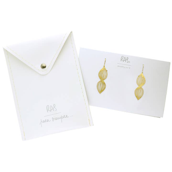 RAS - Wholesale Dangle Earrings - Life Gold Plated Long Earring1