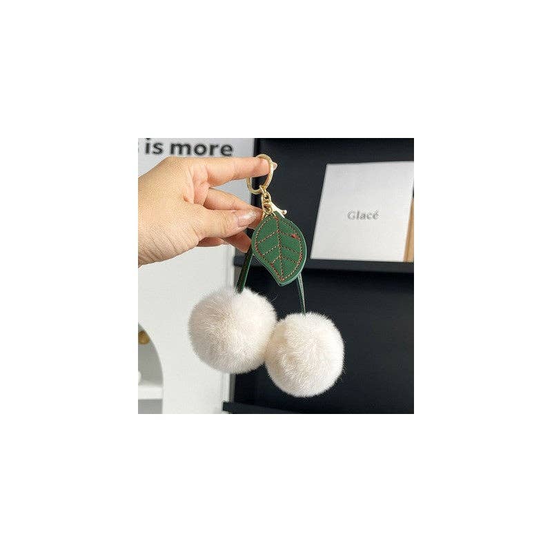 FurDecoration - Wholesale Keychain - Women's - Cherry Rabbit Hair Otter Car Keychain4
