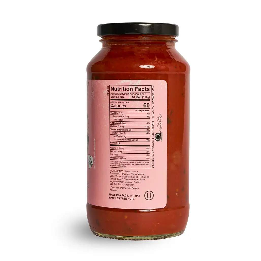Pizza Girl - Wholesale Pasta Sauce - ORGANIC MARINARA SAUCE2