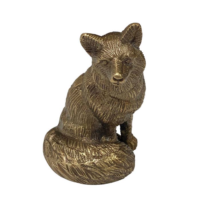 Madison Bay Co. - Historical Home Decor Reproductions - Wholesale Decorative Tabletop Object - Antiqued Solid Brass Sitting Fox Tabletop Decor, 2-1/2"0