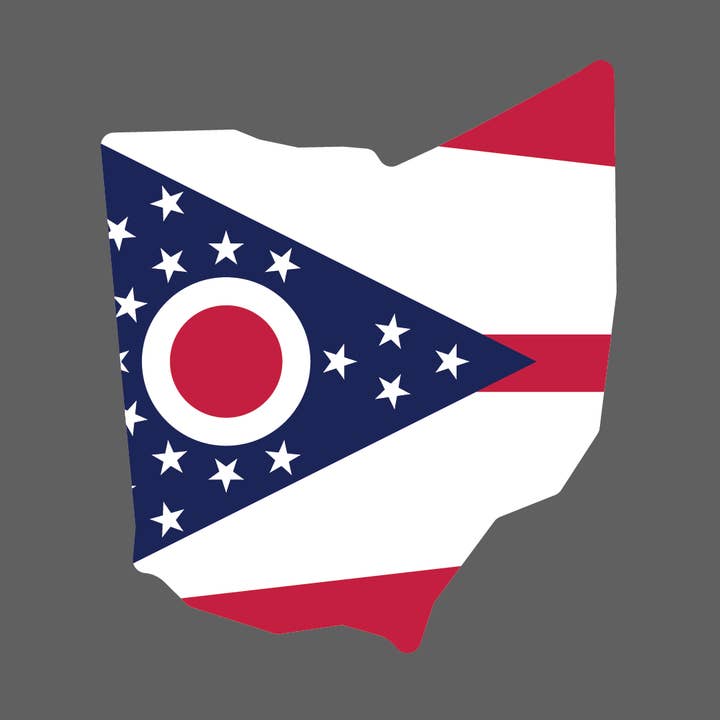 Sticker drapeau de l'État de l'Ohio pour la vente par Great Lakes Proud