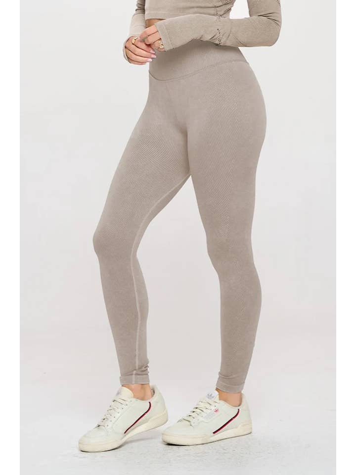 Color 5 - Wholesale Athletic/Lounge Leggings - Women's - Mineral washed seamless high waist high presser yoga legging8