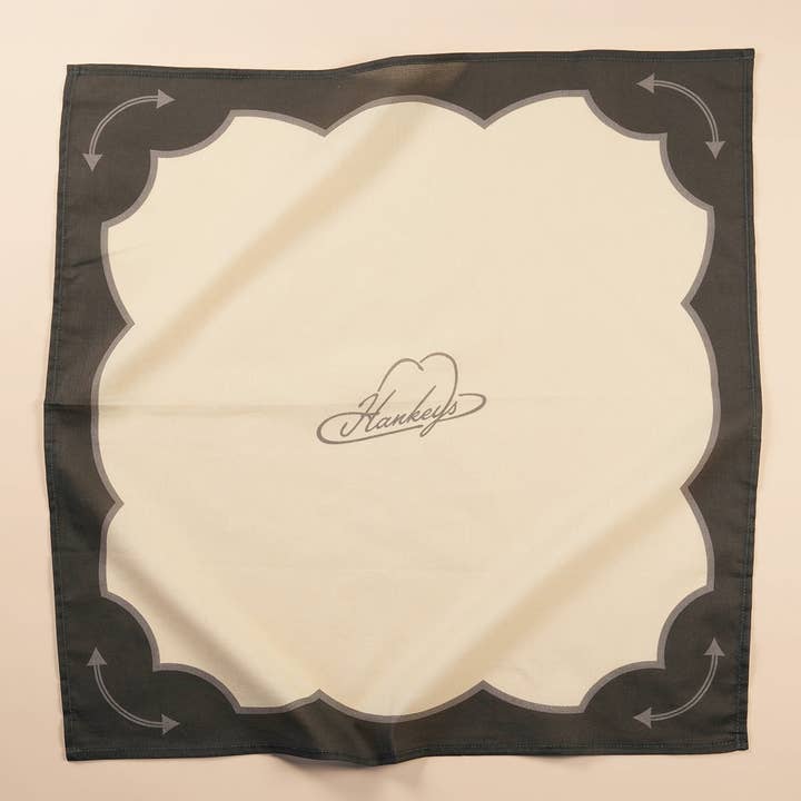 Hankeys - Wholesale Bandana - Unisex - Coal Dust & Cream Bandana