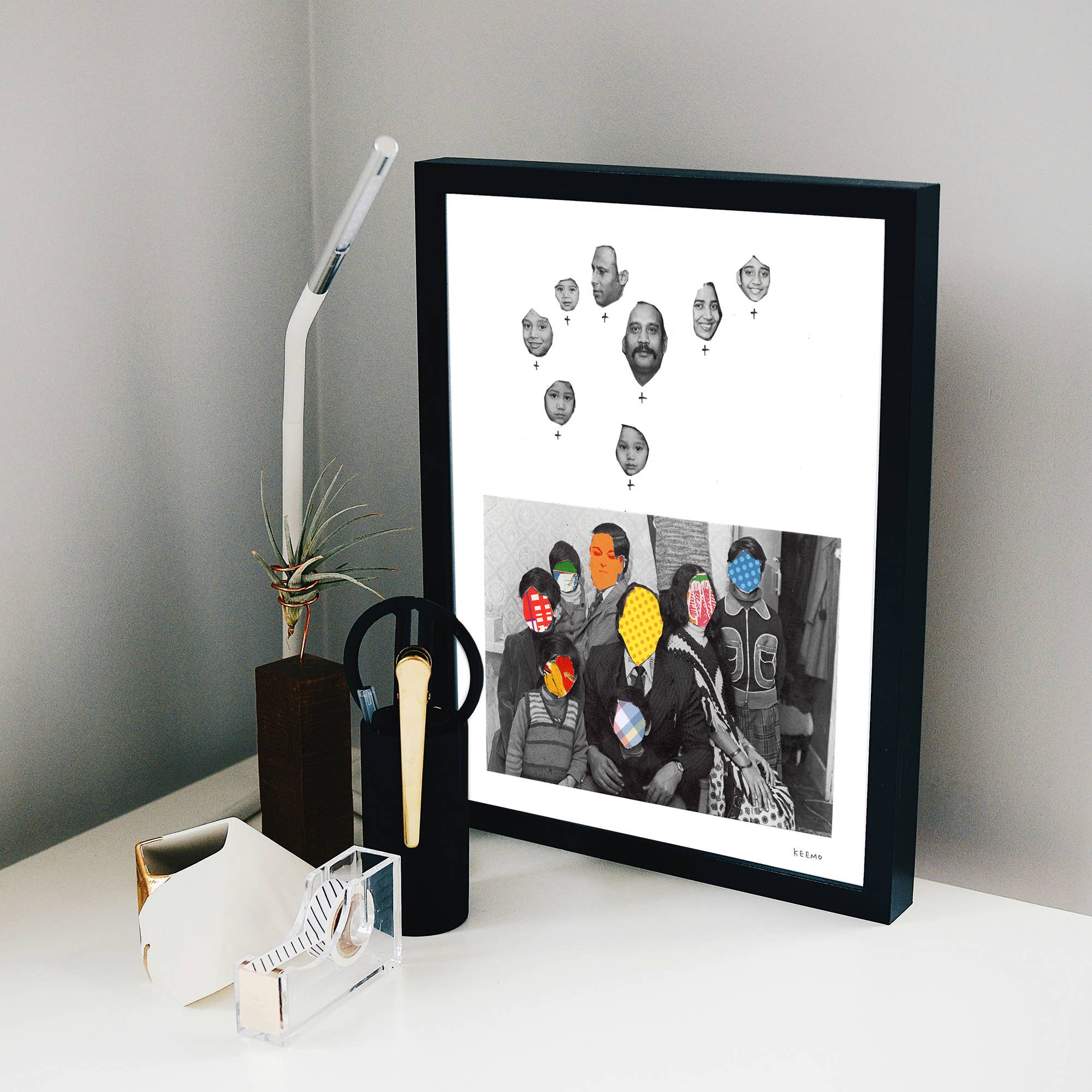 Keemo Gallery - Wholesale Art Print - Humanity Family History Art Print Wall Decor Collage B&W6