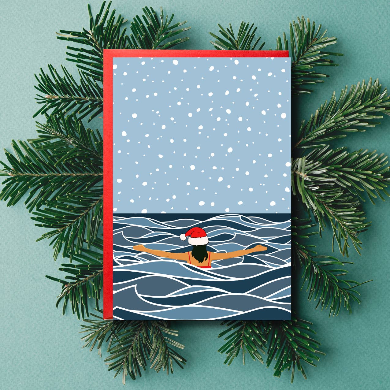 Waves & Wander - Wholesale Christmas Card - Wild Swimmer Christmas Card