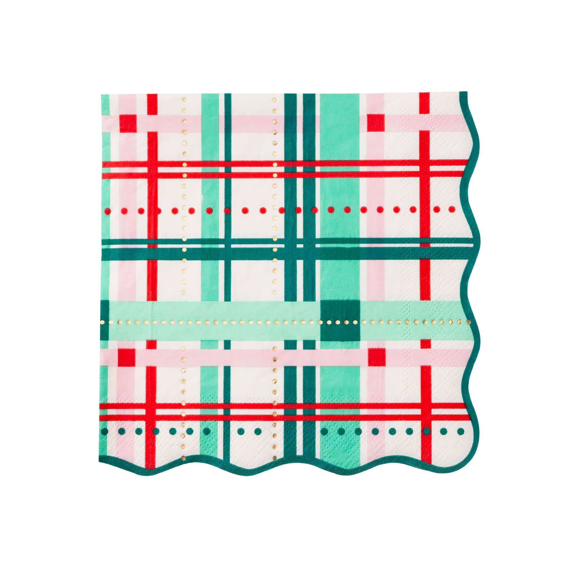 Bonjour Fête - Wholesale Disposable napkin - CHRISTMAS PLAID LARGE NAPKINS